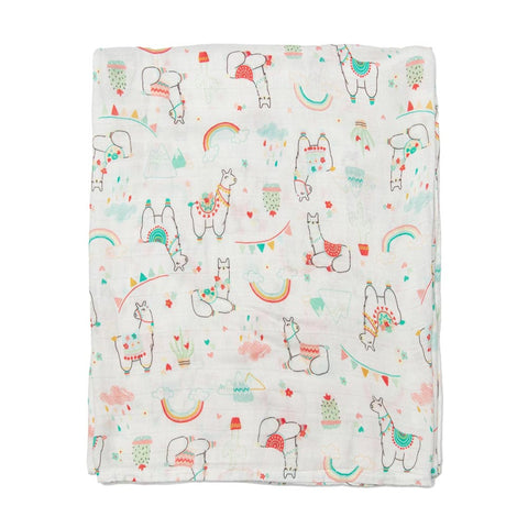 Loulou Lollipop Luxe Muslin Swaddle - Llama