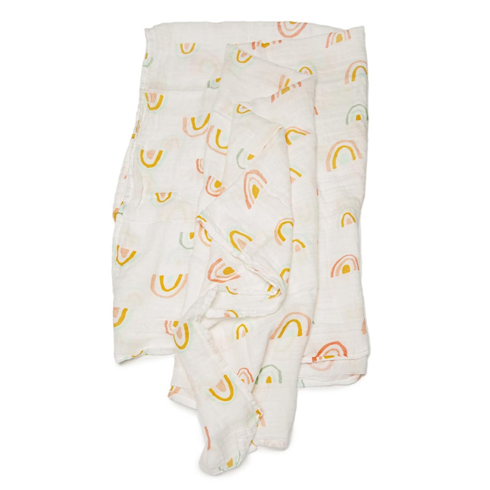 Loulou Lollipop Luxe Muslin Swaddle - Pastel Rainbow