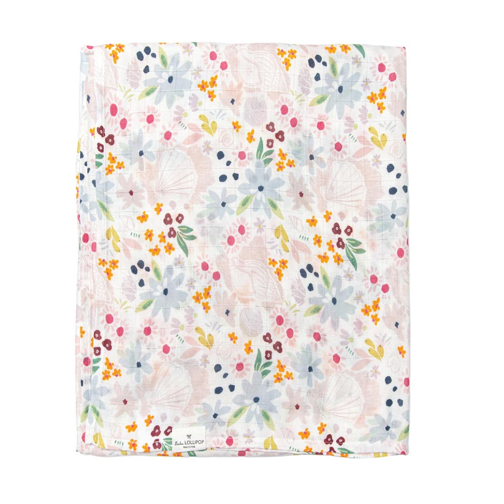 Loulou Lollipop Luxe Muslin Swaddle - Shell Floral