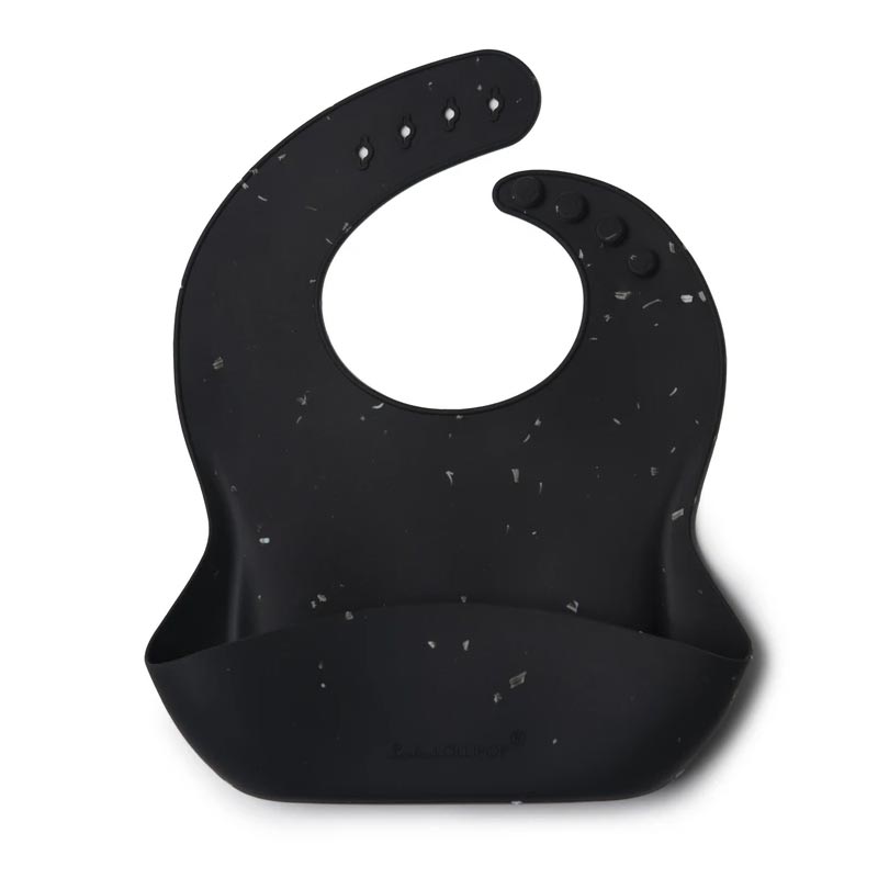 Confetti Charcoal Loulou Lollipop Silicone Bib - Lagoon Baby + Toy Shoppe in Maple Ridge, BC Canada