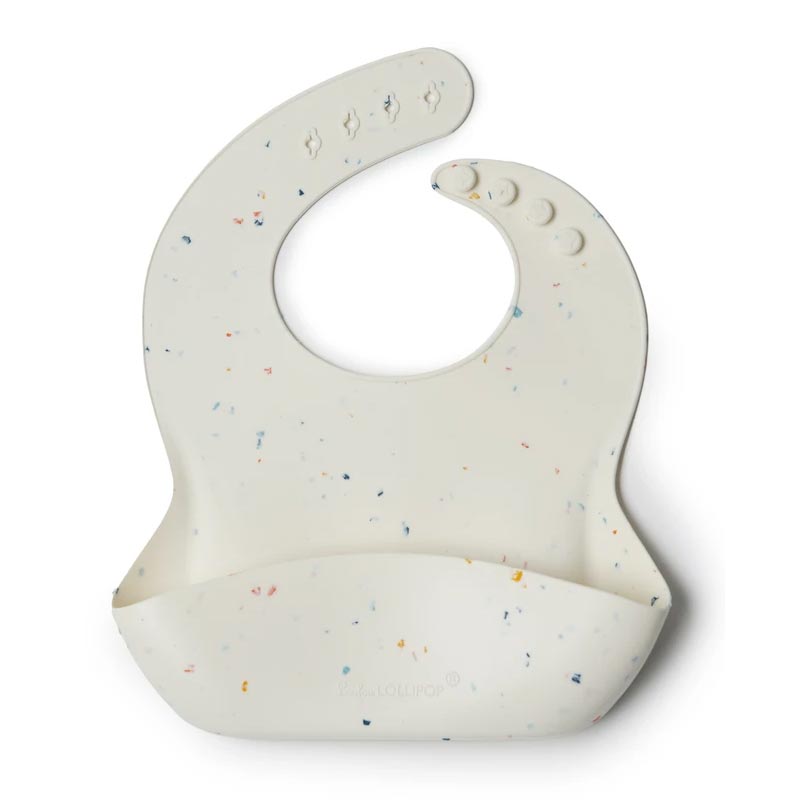 Confetti Cream Loulou Lollipop Silicone Bib - Lagoon Baby + Toy Shoppe in Maple Ridge, BC Canada