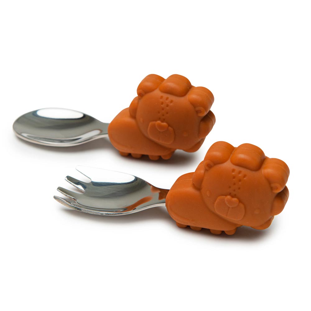 Loulou Lollipop Born to Be Wild Learning Spoon & Fork Set