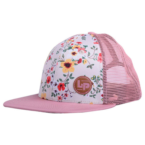 L&P Apparel Mesh Snapback Hat - Varese Design & Pink Apricot (Size 0-6m)