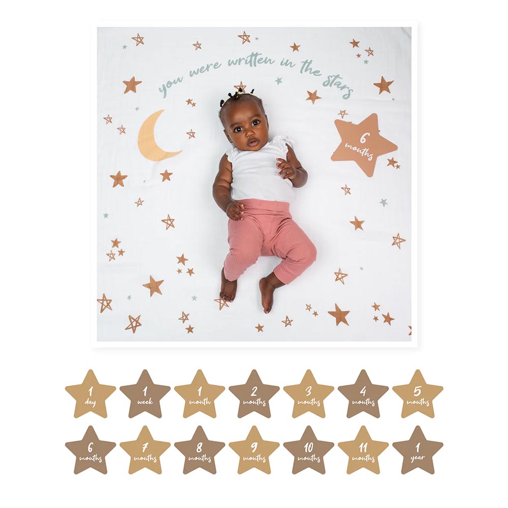 Lulujo Baby's First Year Milestone Blanket & Cards Set