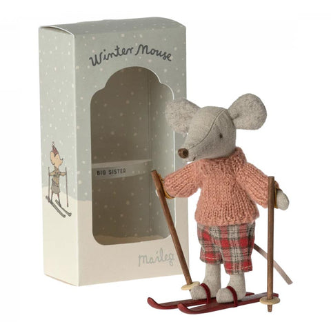 *Maileg Winter Mouse with Ski Set - Big Sister