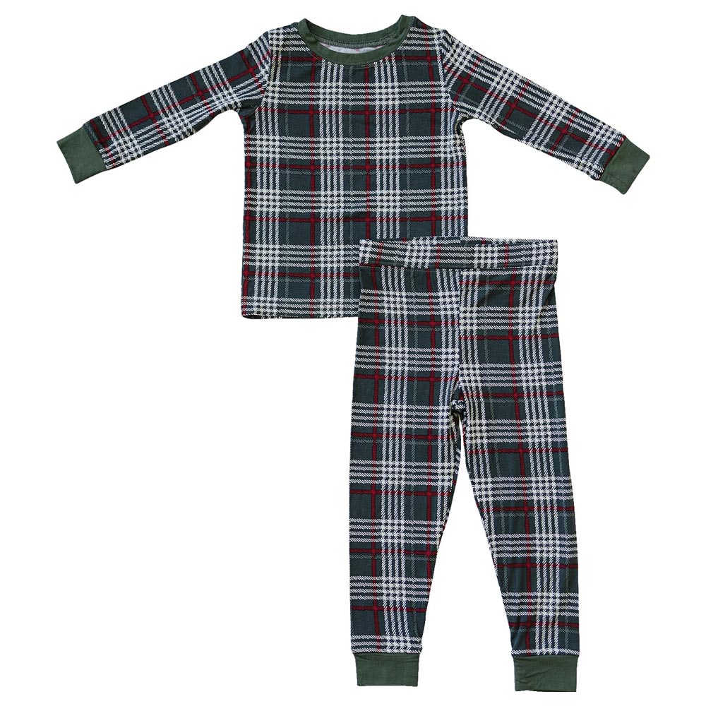 Mebie Baby Bamboo Cozy Set - Green Plaid