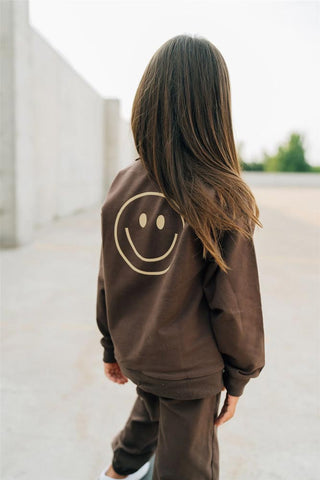 Mebie Baby Quarter Zip French Terry Set - Smiley Face