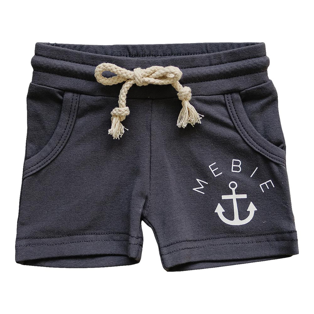 Mebie Baby Pocket Cotton Shorts - Slate