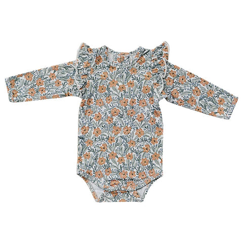 Mebie Baby Ruffle Sleeve Bodysuit - Dainty Meadow