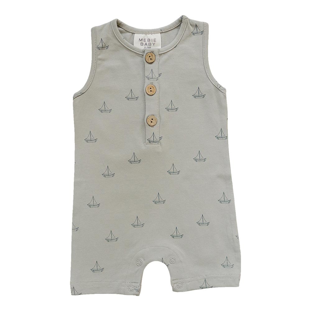 Mebie Baby Short Romper - Sail Boat