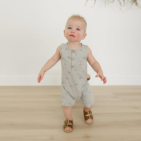 Mebie Baby Short Romper - Sail Boat