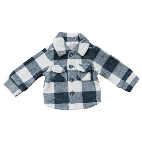 Mebie Baby Checkered Sherpa Shacket