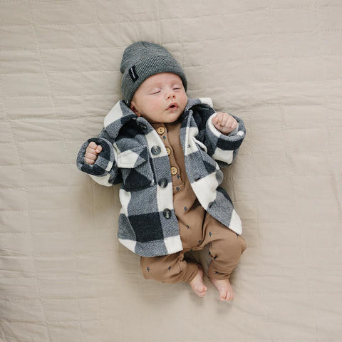 Mebie Baby Checkered Sherpa Shacket