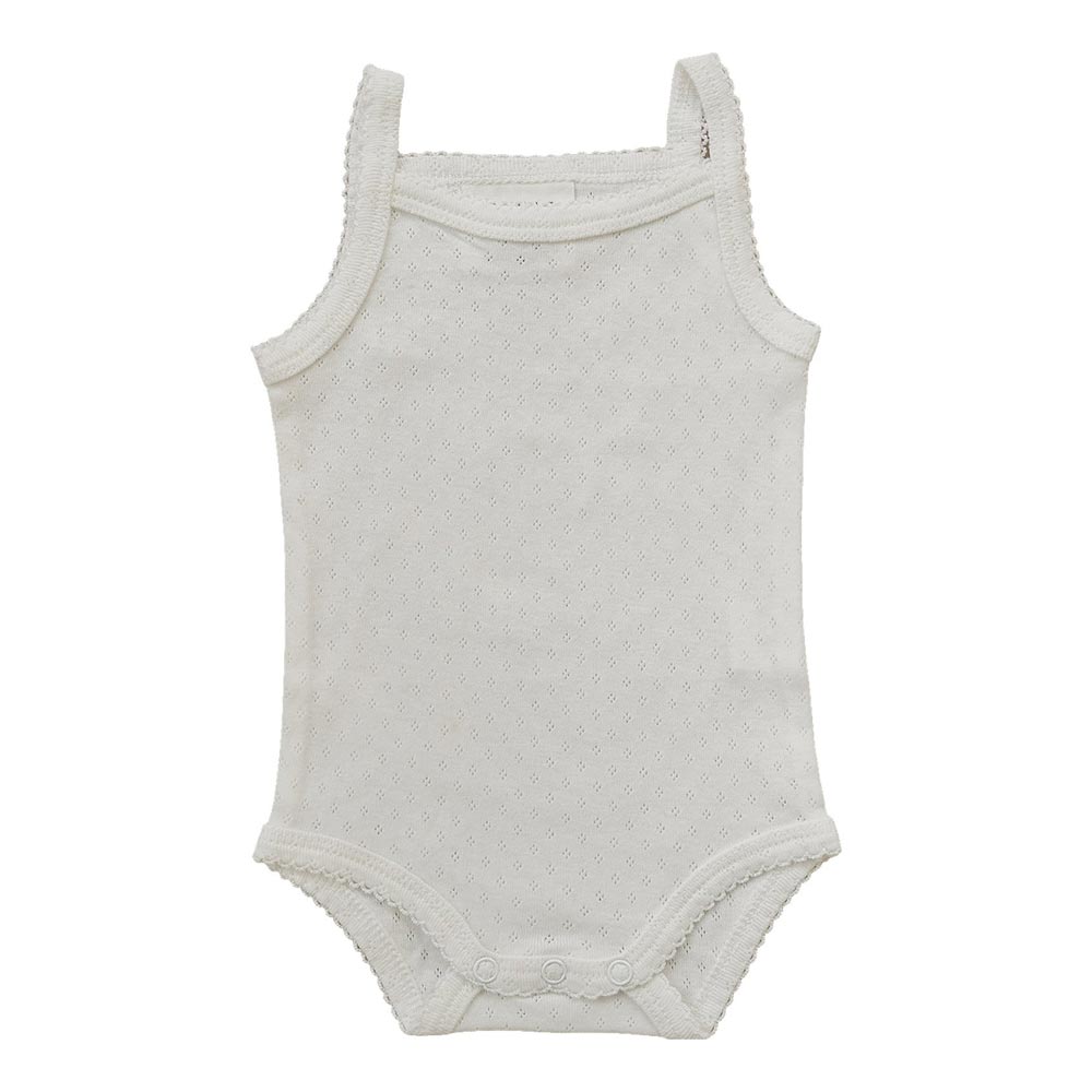 Mebie Baby White Pointelle Tank Bodysuit