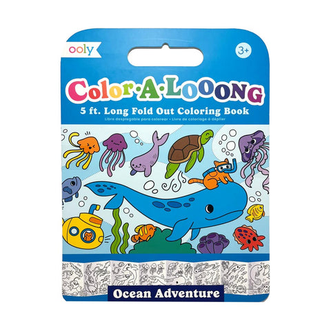 *Ooly Color-A-Looong 5' Fold Out Kids Colouring Book - Ocean Adventure