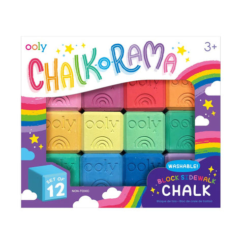 *Ooly Chalk-O-Rama Block Sidewalk Chalk - Set of 12