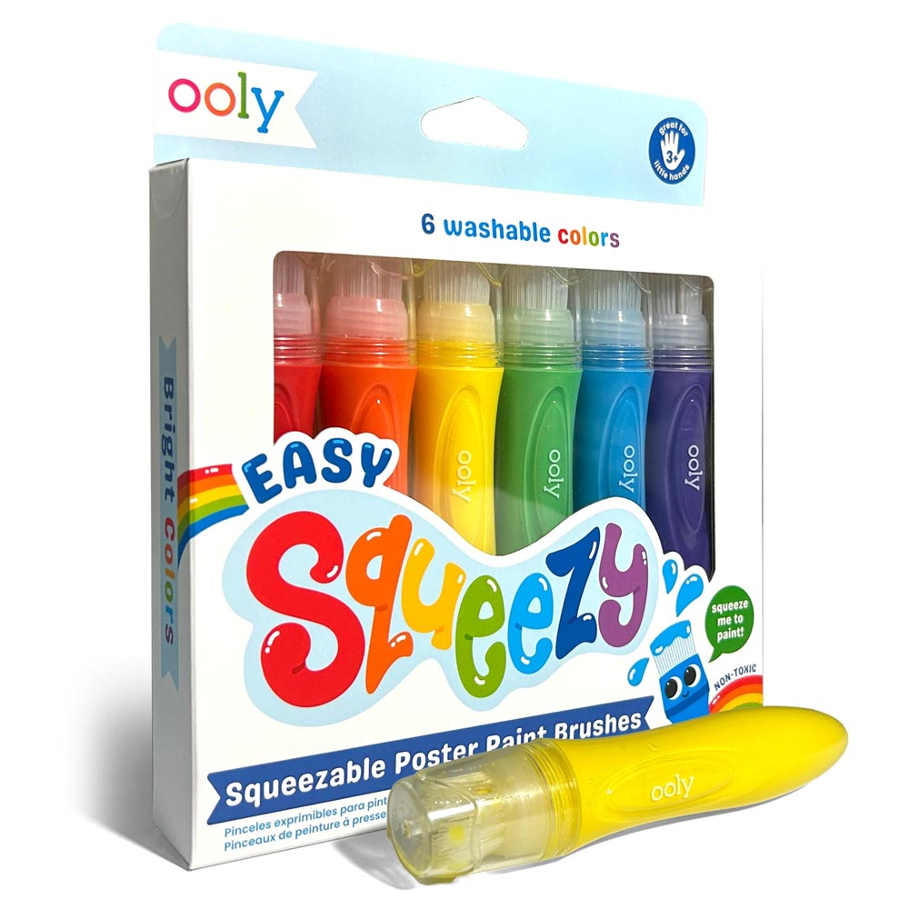 *Ooly Easy Squeezy Squeezable Poster Paint Brushes - Set of 6