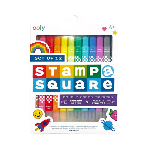 *Ooly Stamp-A-Square Double Ended Markers - Set of 12