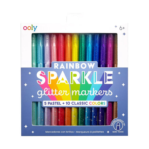 *Ooly Rainbow Sparkle Glitter Markers - Set of 15