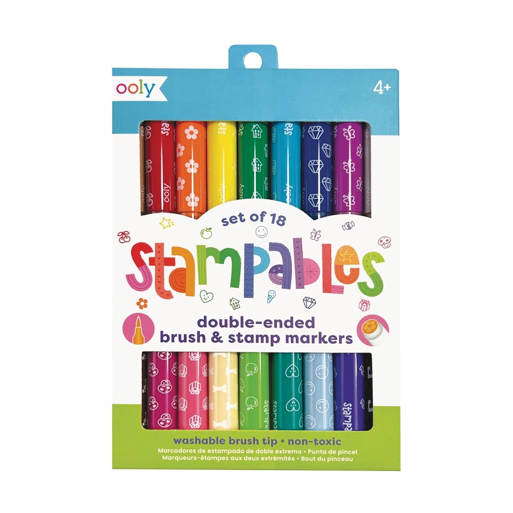 *Ooly Stampables Double-Ended Stamp & Brush Markers - Set of 18