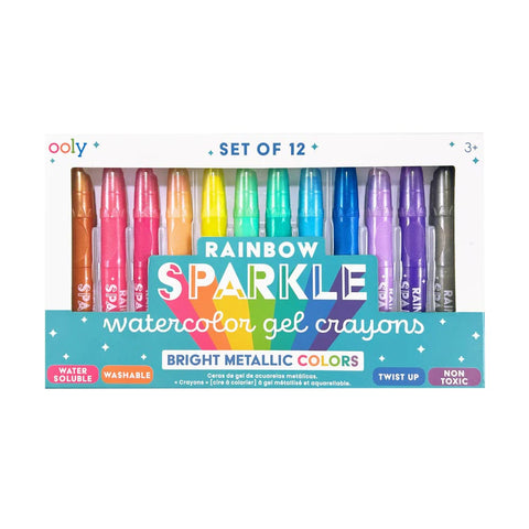 *Ooly Rainbow Sparkle Metallic Watercolour Gel Crayons - Set of 12