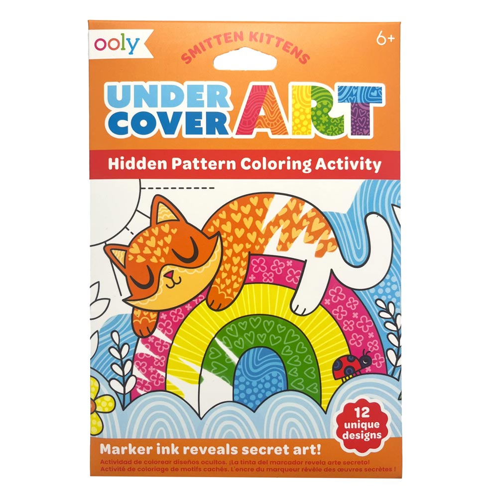 *Ooly Undercover Art Hidden Pattern Colouring Activity Art Cards - Smitten Kittens