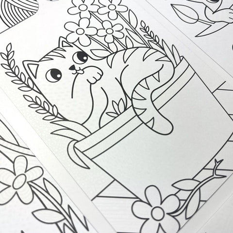 *Ooly Undercover Art Hidden Pattern Colouring Activity Art Cards - Smitten Kittens