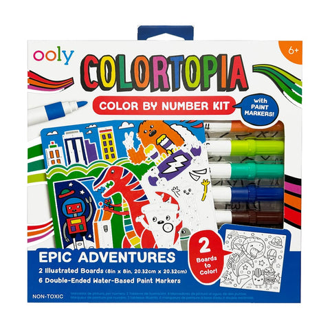 *Ooly Colortopia Colour By Number Paint Marker Kit - Epic Adventures