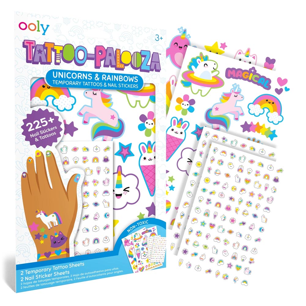 *Ooly Tattoo-Palooza Temporary Tattoos & Nail Stickers - Unicorns & Rainbows