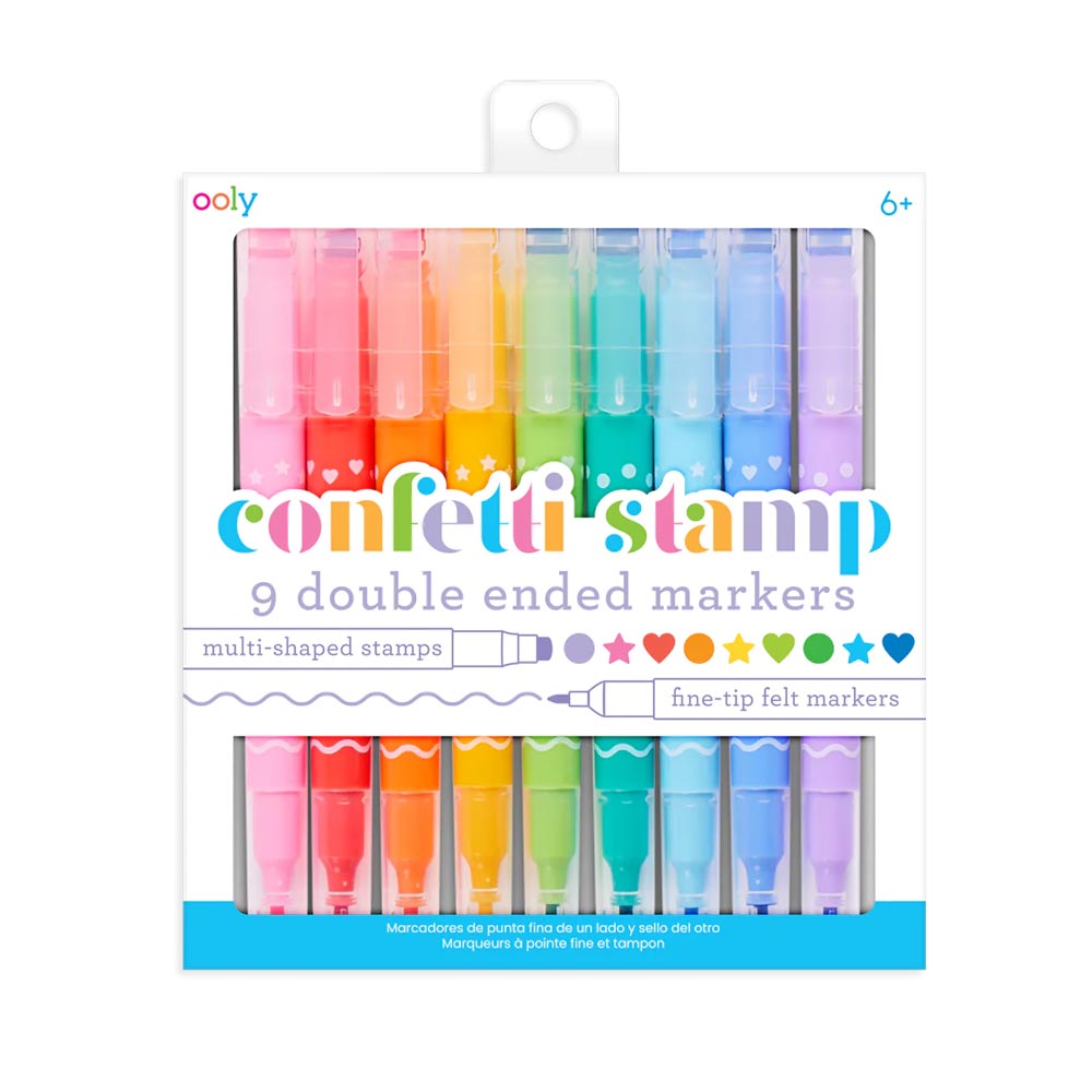 *Ooly Confetti Stamp Double-Ended Markers - Set of 9