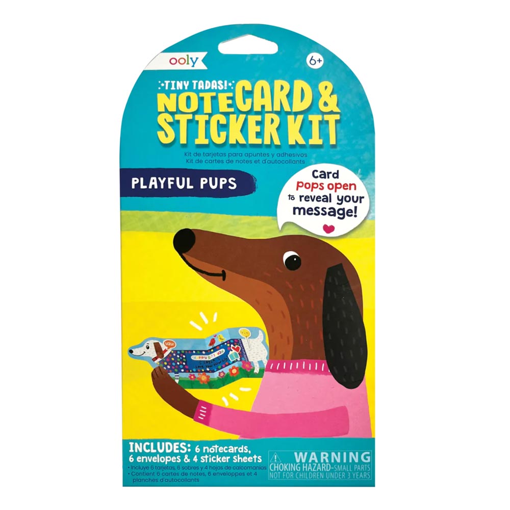 *Ooly Tiny Tadas Note Cards & Sticker Set - Playful Pups