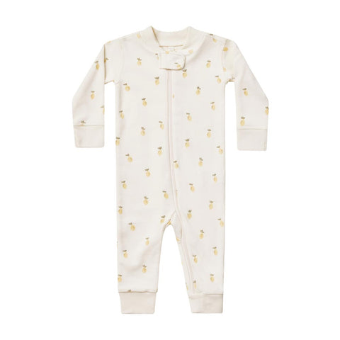 Quincy Mae Long Sleeve Coverall Sleeper - Ivory Lemons (Size 2/3y) *CLEARANCE*