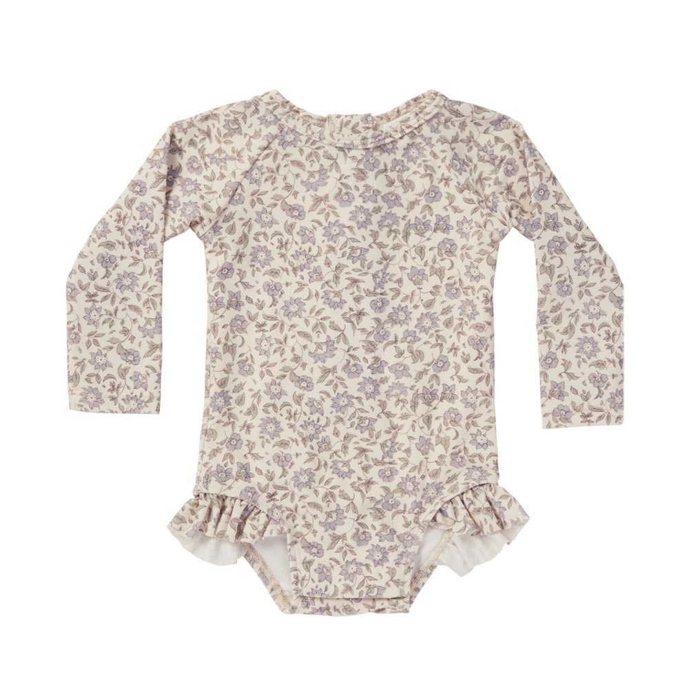 Quincy Mae Girls Olivia Keyhole Rashguard - French Garden