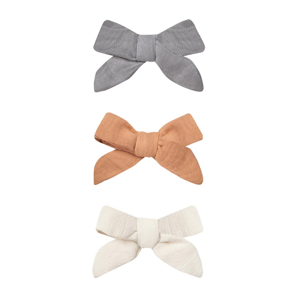 *Quincy Mae Bow Clip Set 3-Pack - Lagoon, Melon, & Ivory