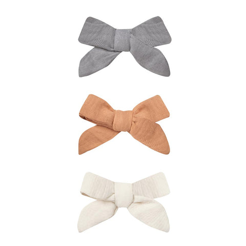 *Quincy Mae Bow Clip Set 3-Pack - Lagoon, Melon, & Ivory