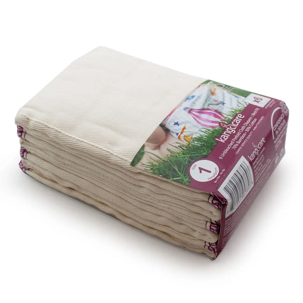 Kanga Care Bamboo Prefold Cloth Diapers 6-Pack