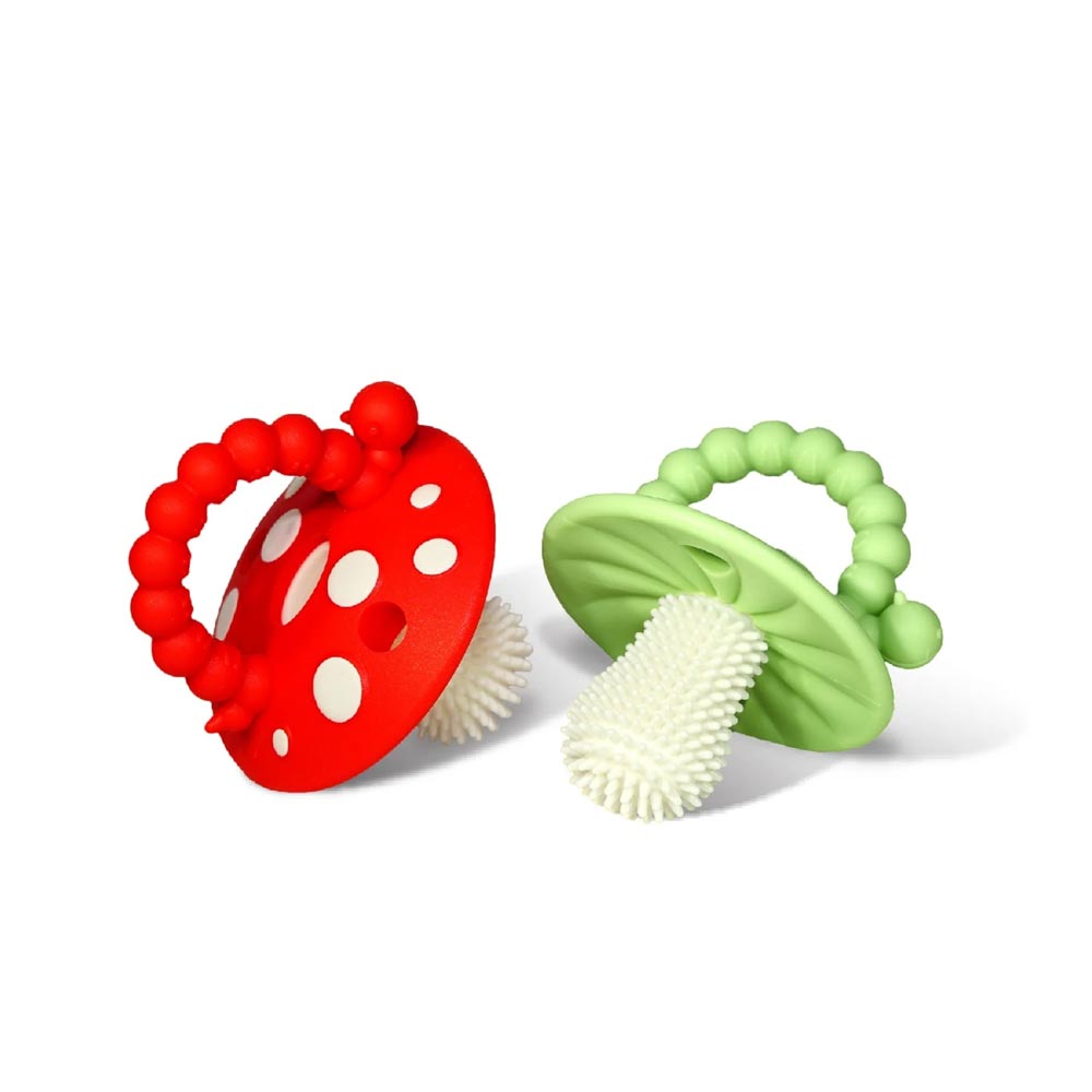 *RazBaby Chompy Mushroom Silicone Teether 2pk