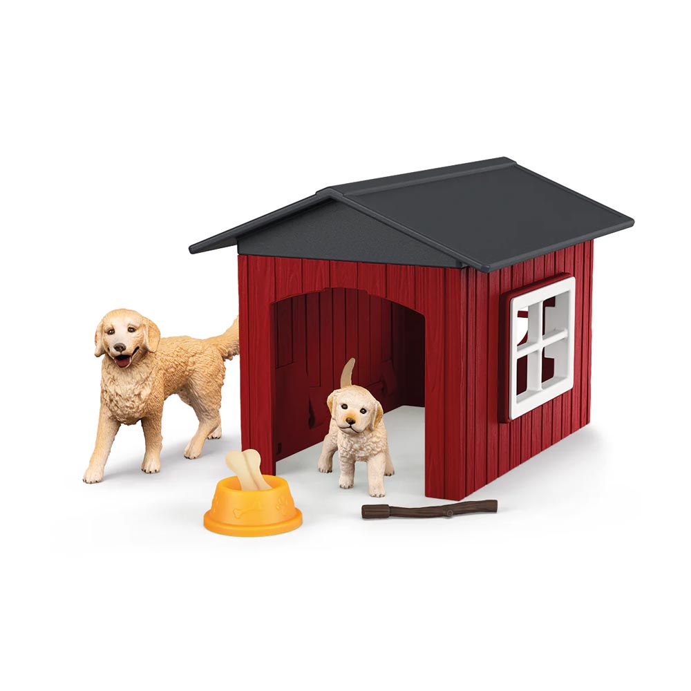 *Schleich Farm World Dog Kennel with Golden Retriever