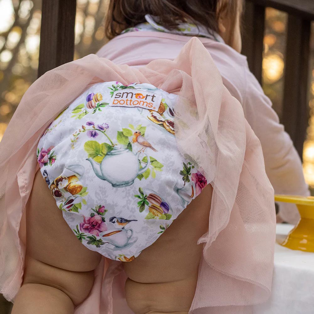 Tea Party Smart Bottoms Smart One 3.1 All-in-One Cloth Diaper - Lagoon Baby + Toy Shoppe