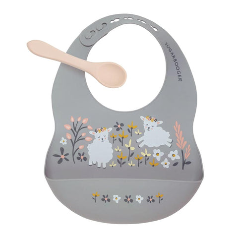 Sugarbooger Fresh & Messy Silicone Bib & Spoon Set