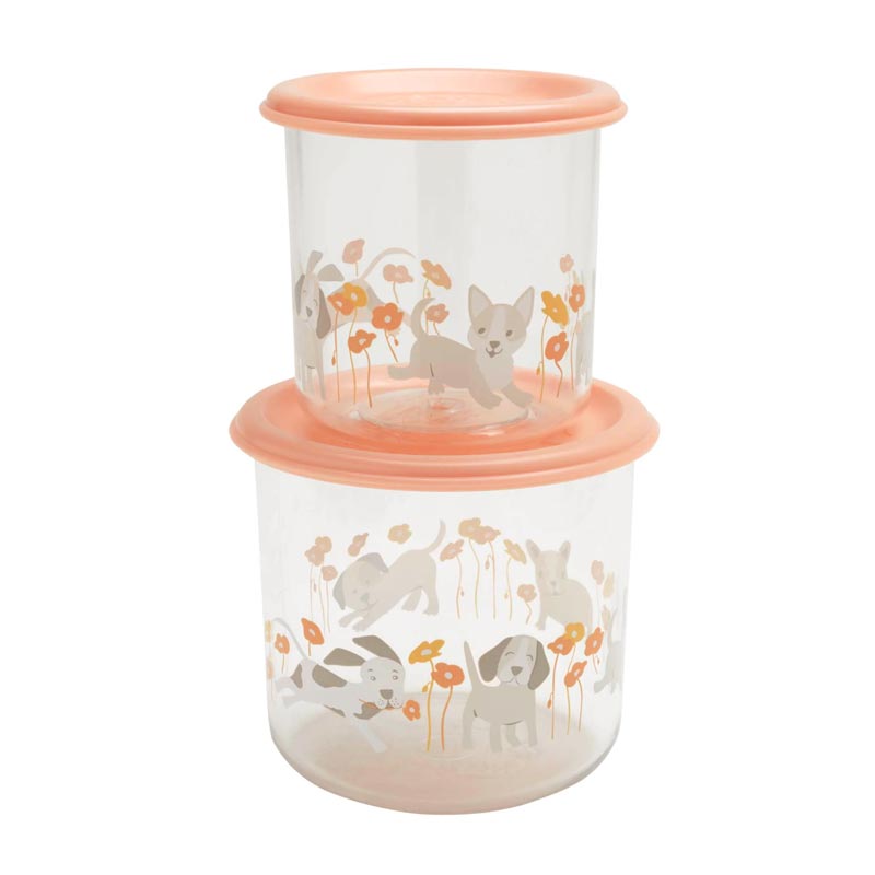 Large Puppies & Poppies Sugarbooger Snack Container Set - Lagoon Baby + Toy Shoppe