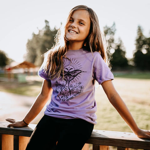 West Coast Karma Kids Tee - Lavender Luna Folk Art