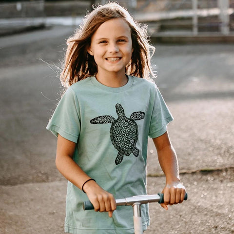 West Coast Karma Kids Tee - Mint Turtle