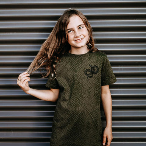 West Coast Karma Kids Tee - Reptile Green Snake