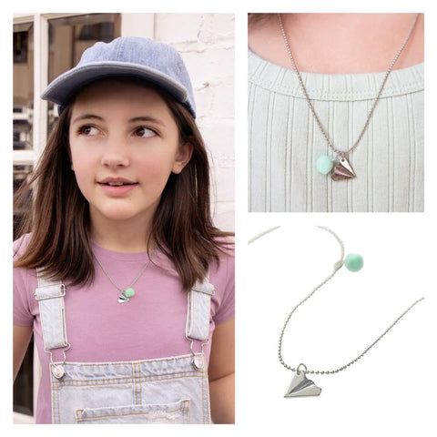 *Calico Sun Emma Necklace - Silver Paper Airplane