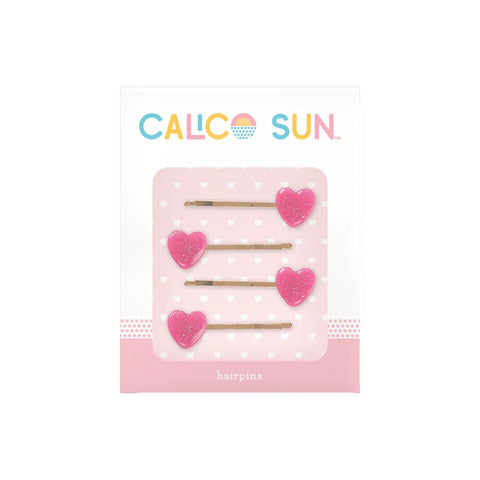 *Calico Sun Sophia Hair Clips - Hearts (Set of 4)