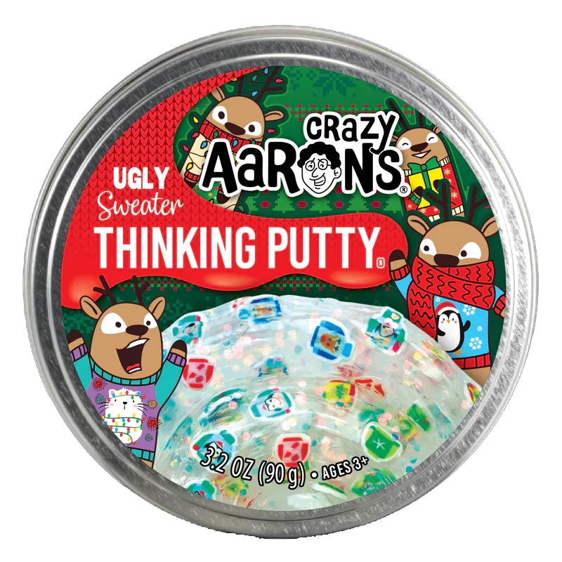 *Crazy Aaron's Thinking Putty - Ugly Sweater (4" Tin) *CLEARANCE*