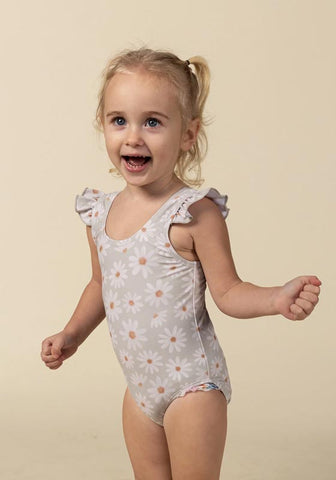 Current Tyed Ruffle Shoulder One Piece - The Emma (Size 4/5y) *CLEARANCE*