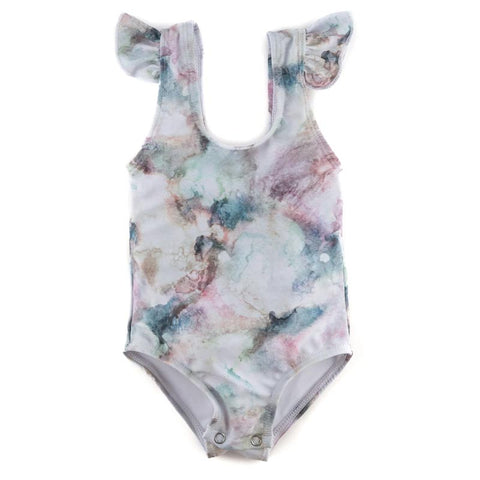 Current Tyed Ruffle Shoulder One Piece - The River (Tie Dye) *CLEARANCE*