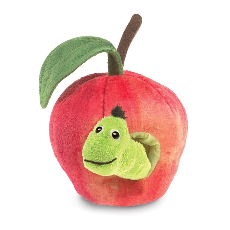 *Folkmanis Worm in Apple Finger Puppet